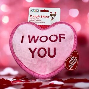 I Woof You Valentine Dog Toy NWT Pink Heart Puppy Pet Gift